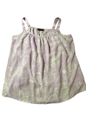 Lane Bryant Purple Blouse Size 20 Plus Tank Floral Sleeveless